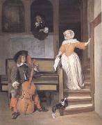 Gabriel Metsu The Cello Player (mk25) oil painting on canvas